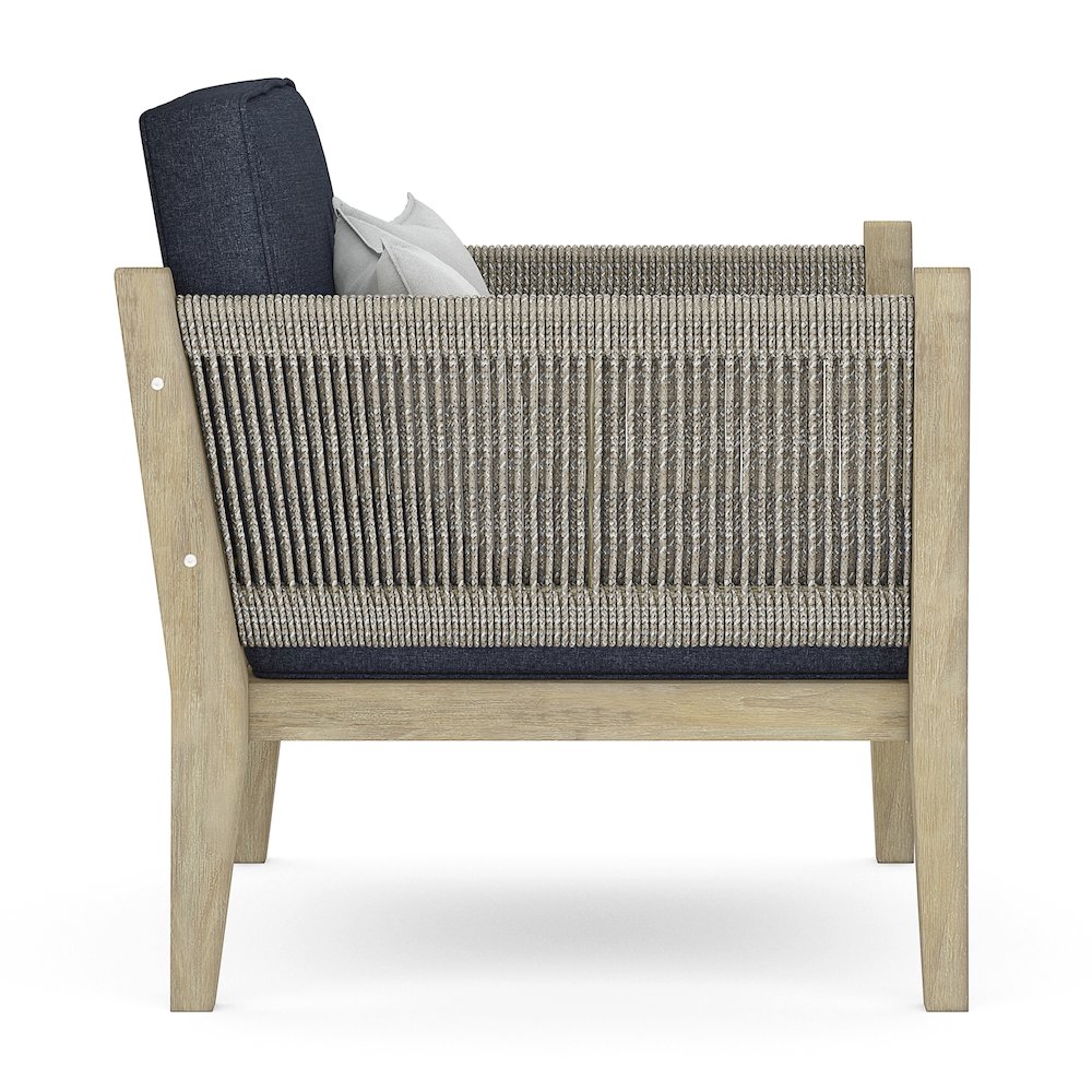 Cayman SOLID ACACIA WOOD Outdoor Conversation Chair in Slate Grey. Picture 3