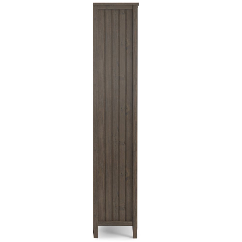 Lev Solid Wood Bookcase In Smoky Brown. Picture 3