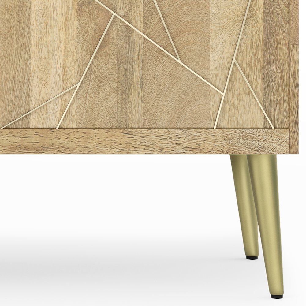 Jager Solid Mango Wood Tv Media Stand In Natural For Tvs Up To 65 Inches. Picture 4