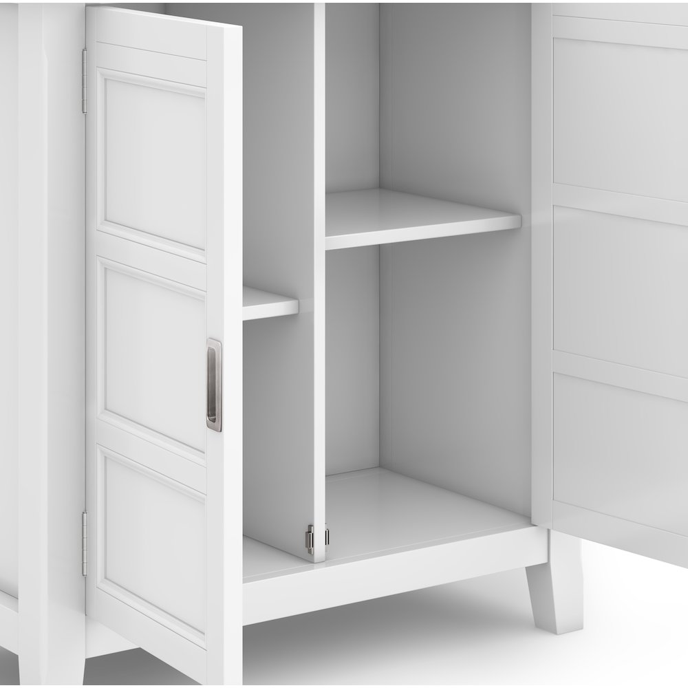 Burlington Solid Wood Low Storage Cabinet In White. Picture 3