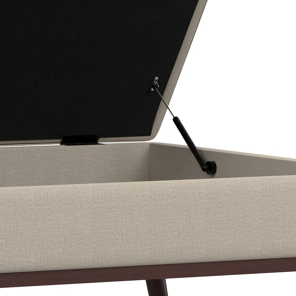 40 inch Wide Mid Century Modern Square XL Coffee Table Storage Ottoman. Picture 6