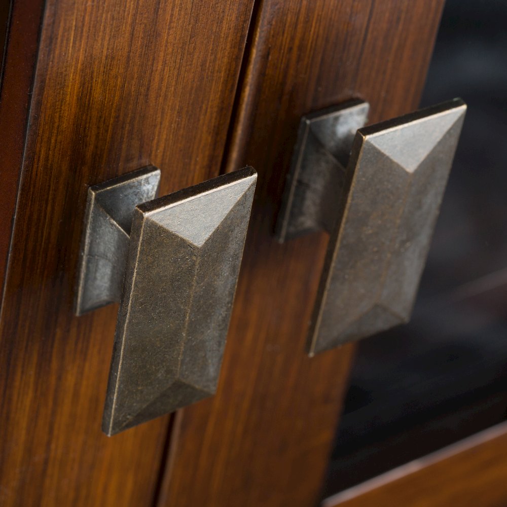 Artisan Solid Wood Low Storage Cabinet In Russet Brown. Picture 2