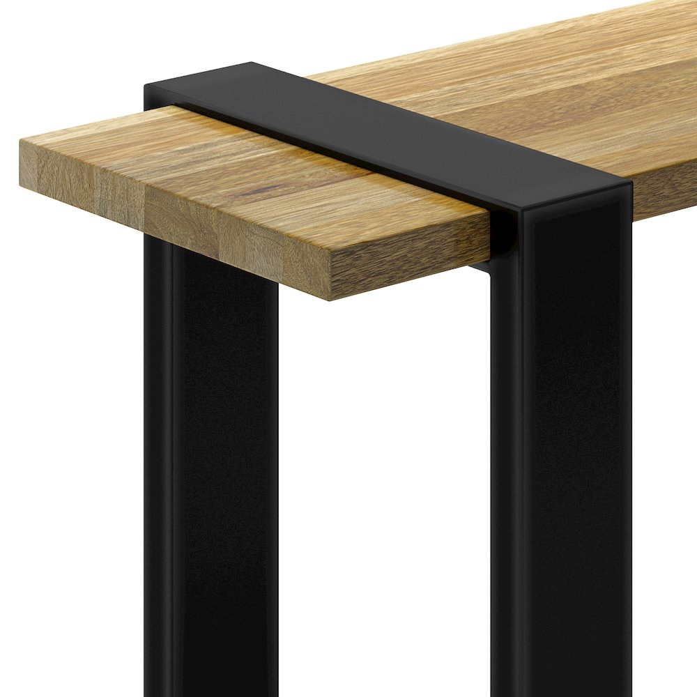 Nessa Solid Mango Wood Bench In Natural. Picture 2