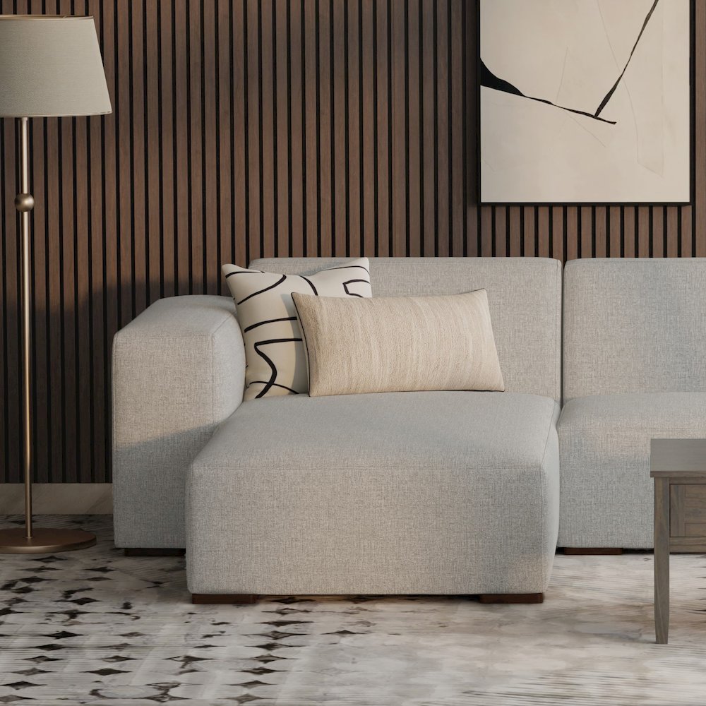 Rex Left Chaise Sofa Module In Tightly Woven Performance Fabric. Picture 5