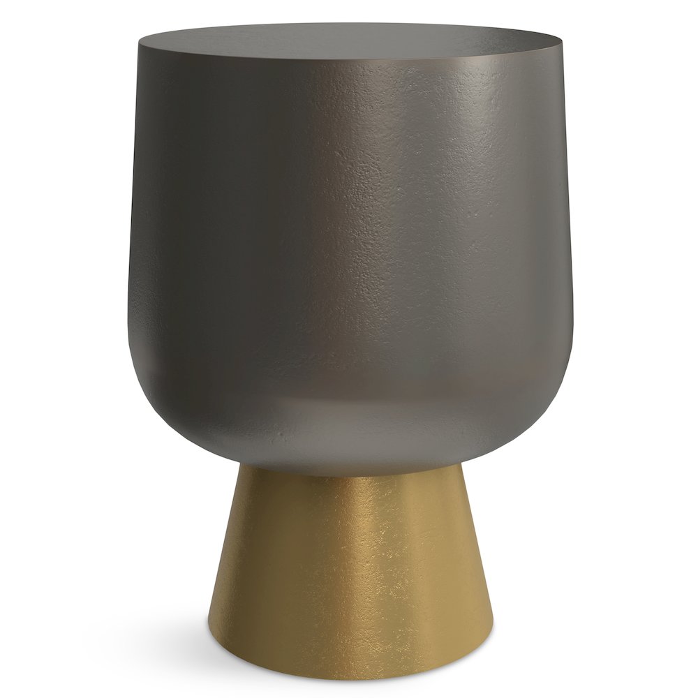 Anthony Cast Aluminum Side Table in Antique Bronze/Antique Brass. Picture 1