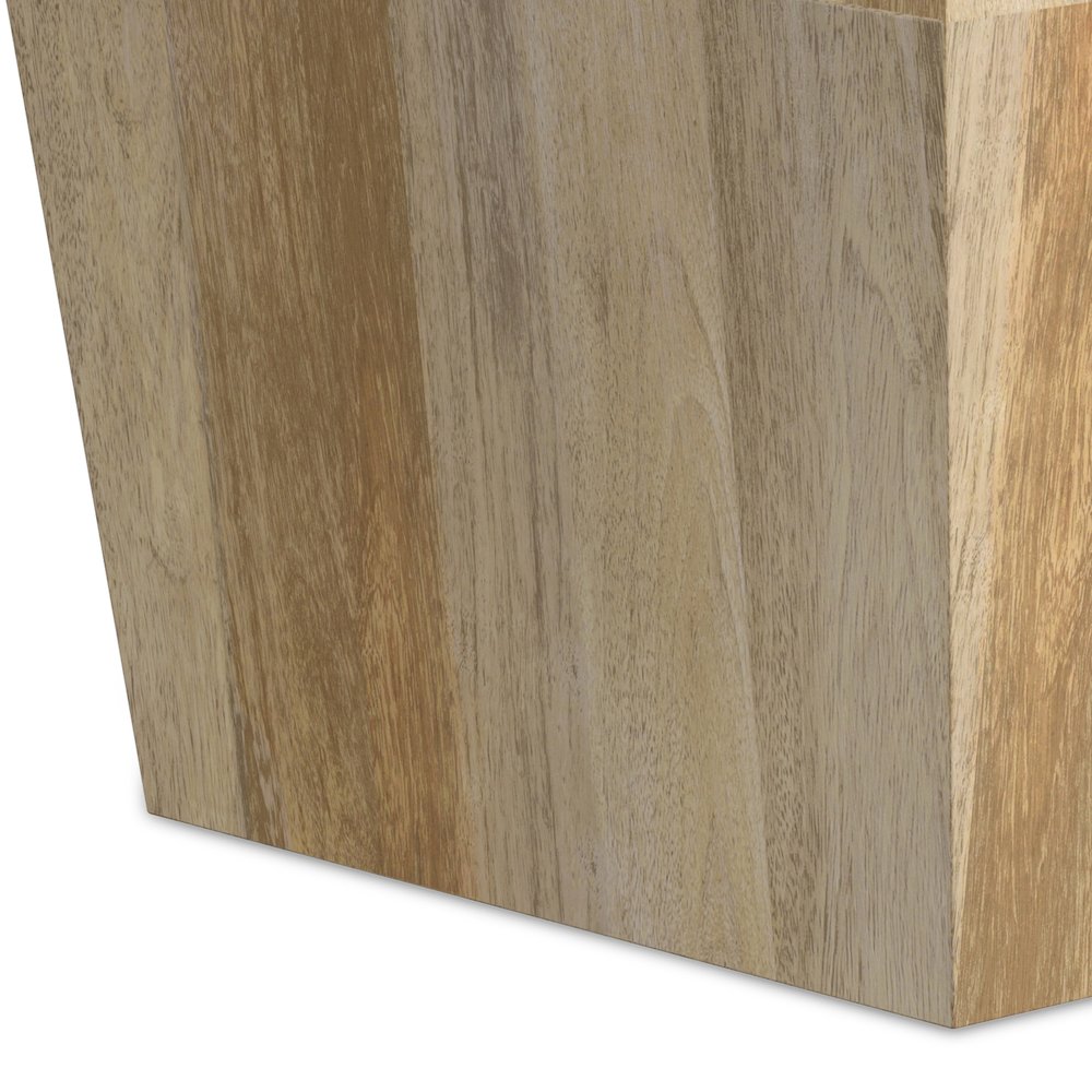 Solid Mango Wood 16 Inch Wide Irregular Contemporary Side Table In Natural. Picture 6