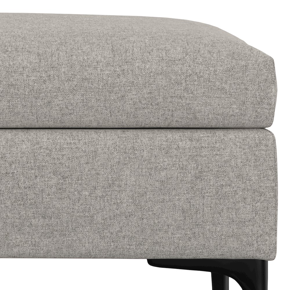 Coffee Table Storage Ottoman With Lift Up Lid In Cloud Grey Polyester Linen Look. Picture 5