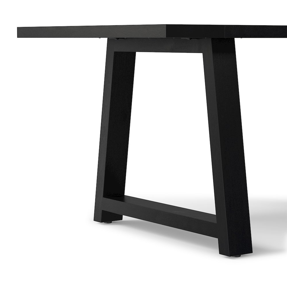 Whitley 72 inch Wide Solid Mango Farmhouse Dining Table in Black. Picture 8