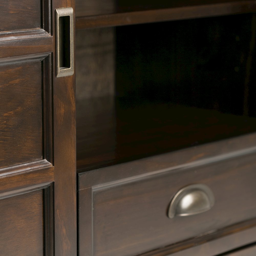 Tall Tv Media Stand In Mahogany Brown For Tvs Up To 60 Inches. Picture 3