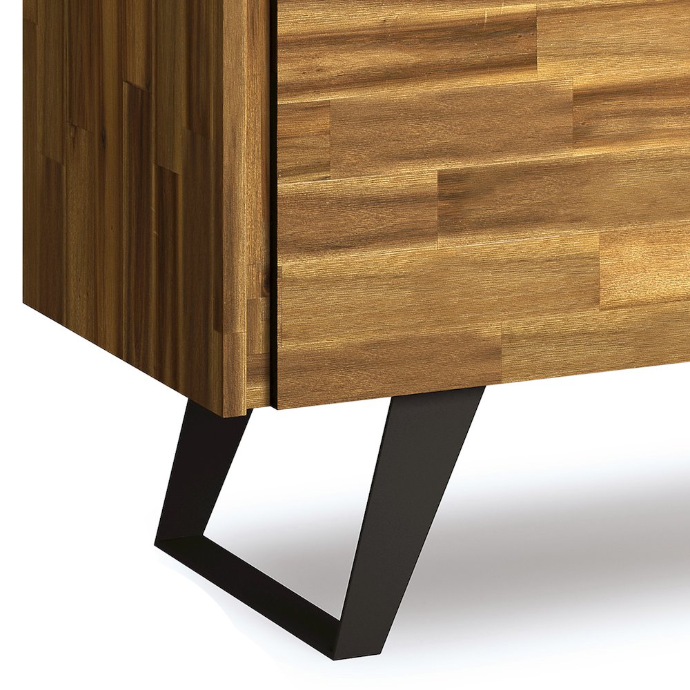 Lowry Solid Acacia Wood Medium Storage Cabinet In Distressed Golden Wheat. Picture 4