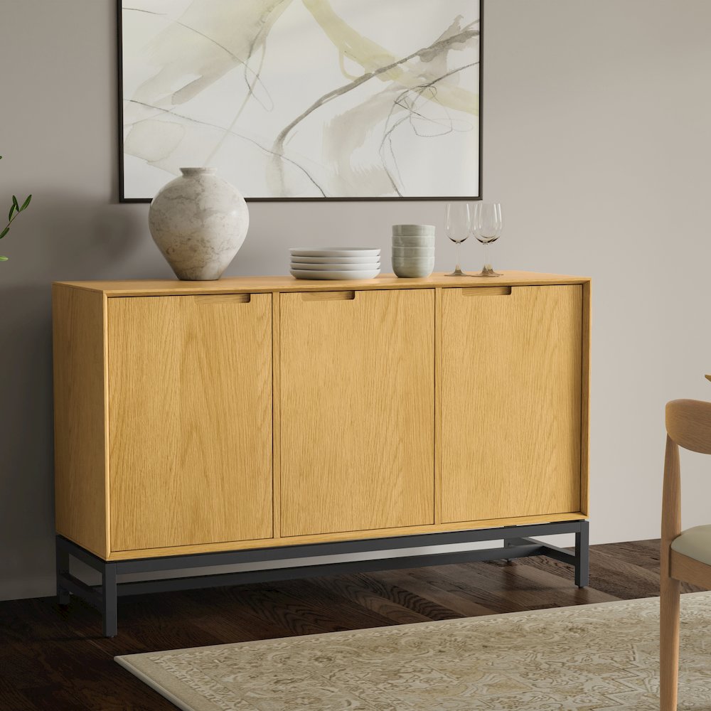 Banting 3 Door Sideboard Buffet In Natural Oak. Picture 5