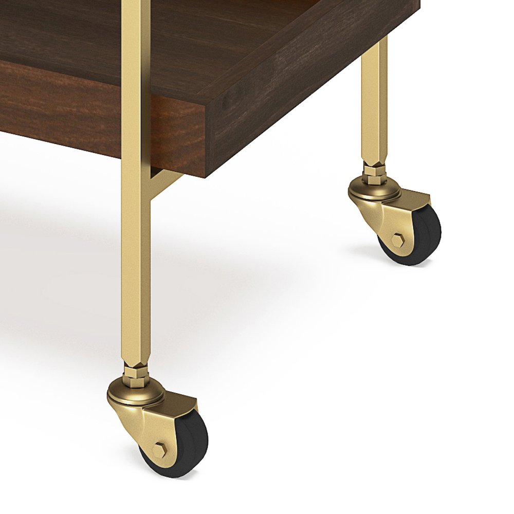 Jace Solid Mango Wood 26 Inch Bar Cart In Cognac. Picture 3