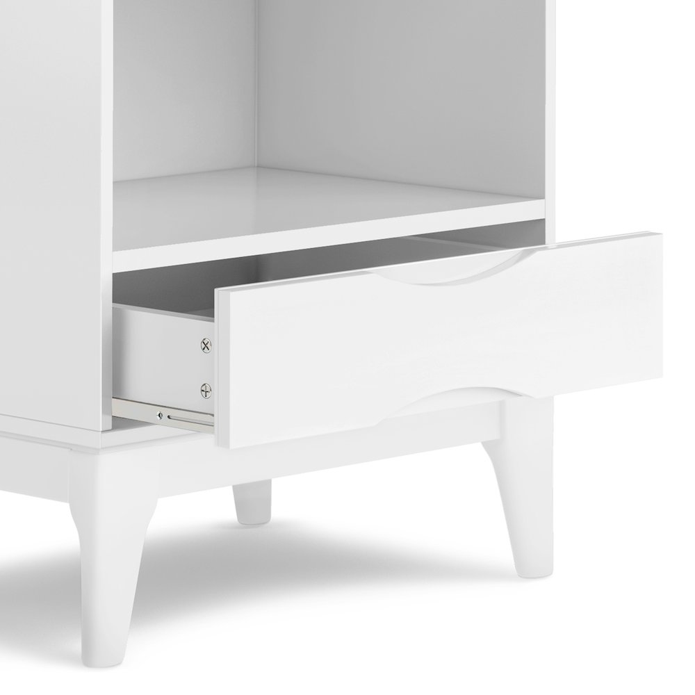 Harper Solid Hardwood Bookcase With Storage In White. Picture 3