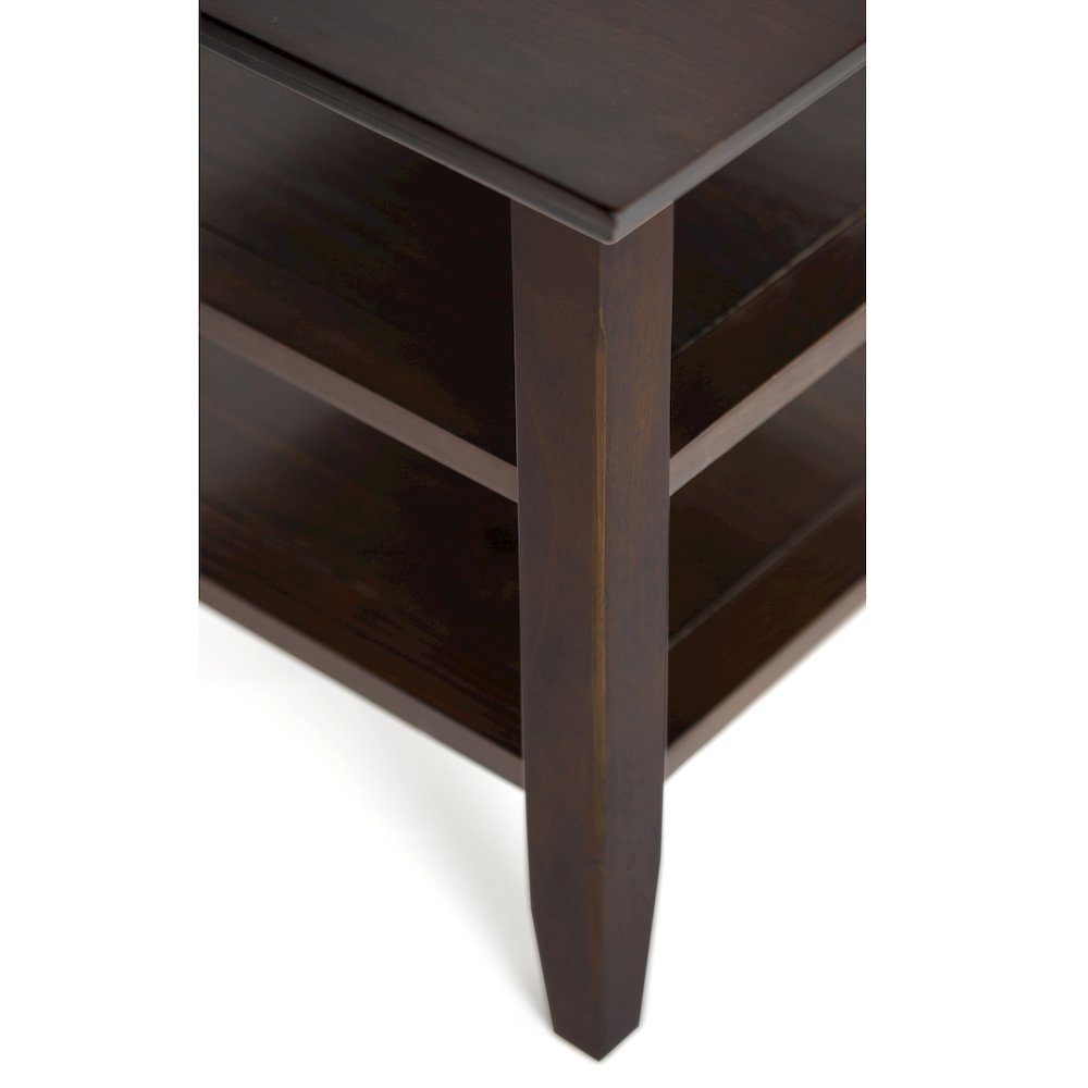 14 inch Solid Wood Transitional Narrow Side Table in Brunette Brown (Set of 2). Picture 4