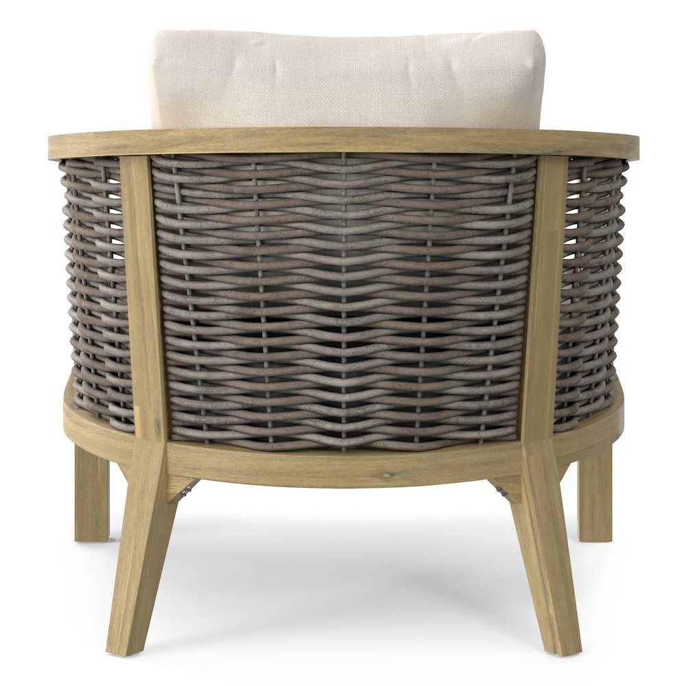 Parkside Solid Acacia Wood Outdoor Conversation Chair (Set Of 2) In Natural. Picture 4