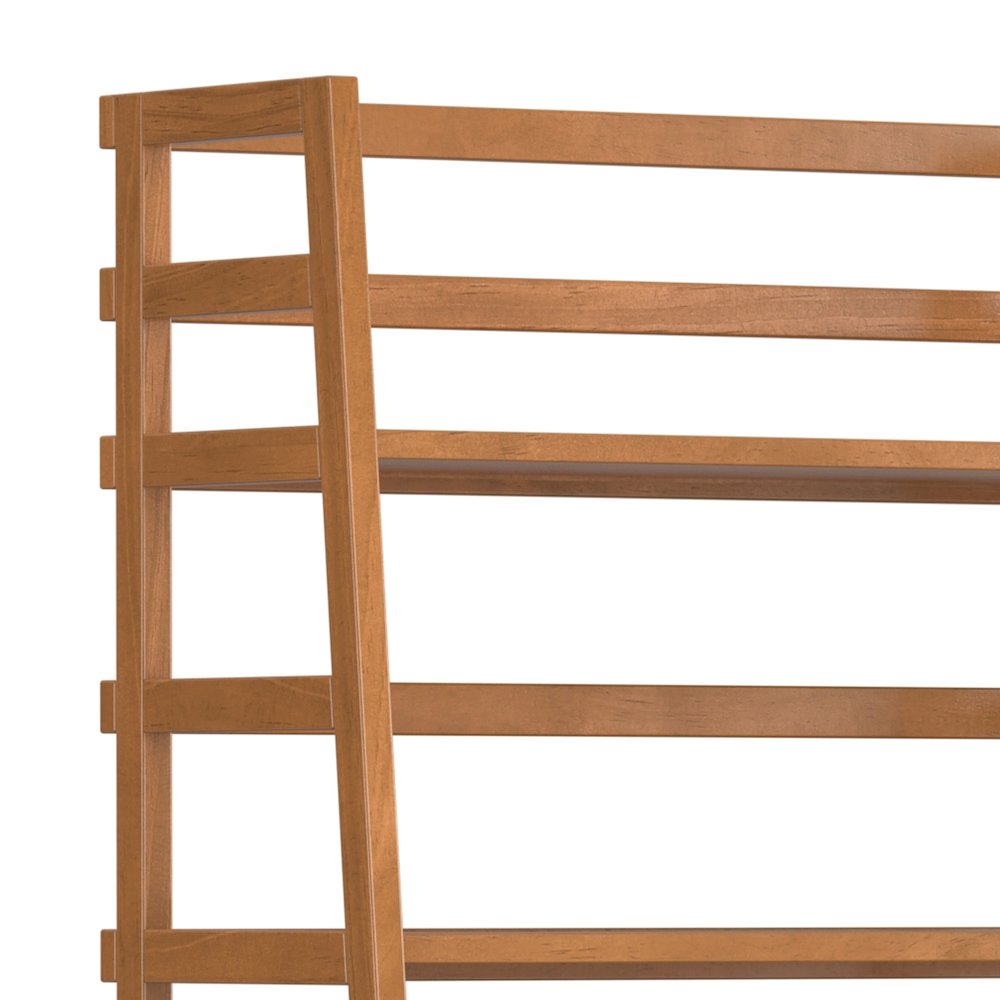 30 Inch Solid Wood 5 Shelf Ladder Bookcase In Light Golden Brown (Set Of 2). Picture 3