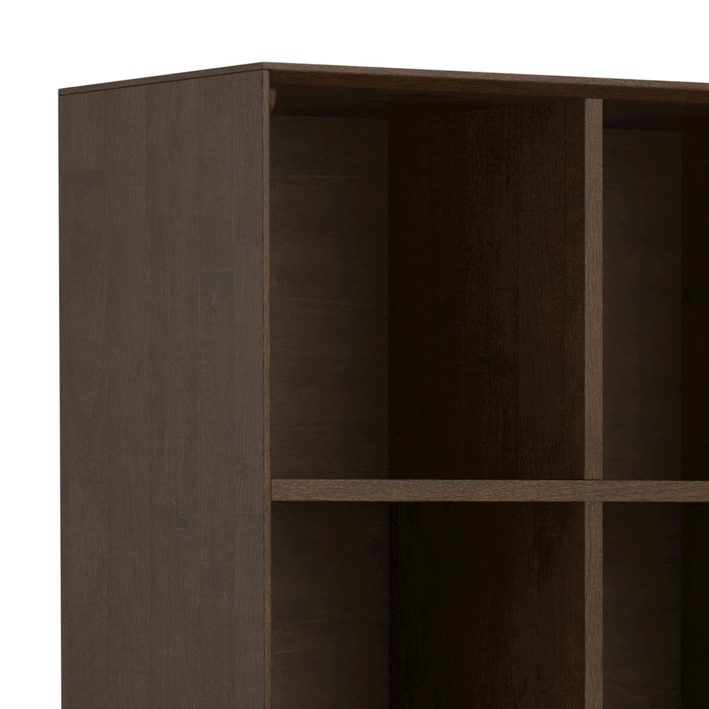 Banting Solid Hardwood 9 Cube Bookcase With Drawers In Walnut Brown. Picture 2