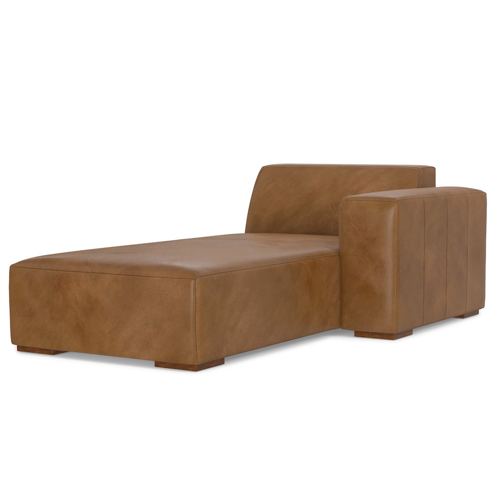 Rex Right Chaise Sofa Module In Genuine Leather. Picture 1