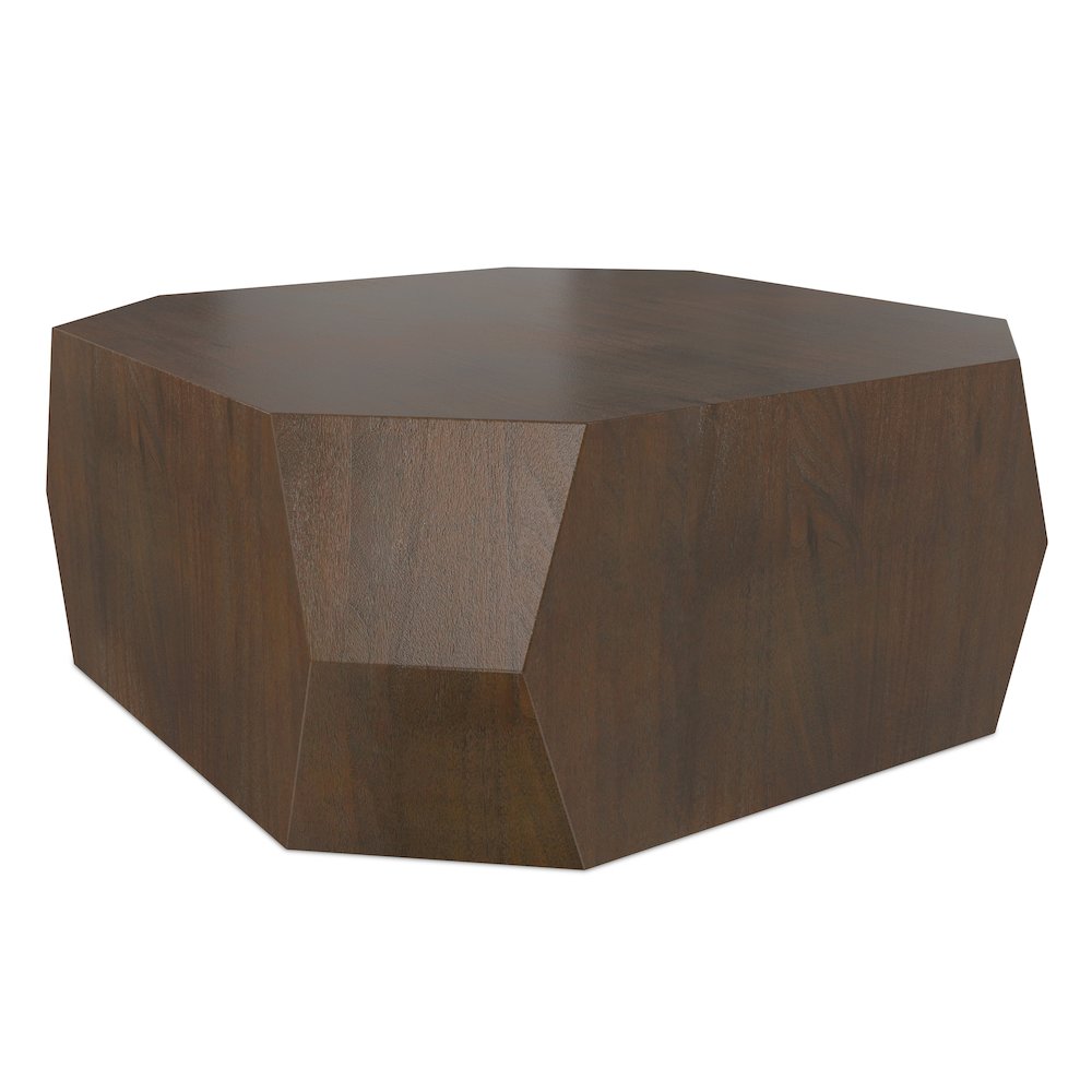 Eisley 39 inch Wide Acacia Wood Contemporary Coffee Table in Walnut, Assembled. Picture 2