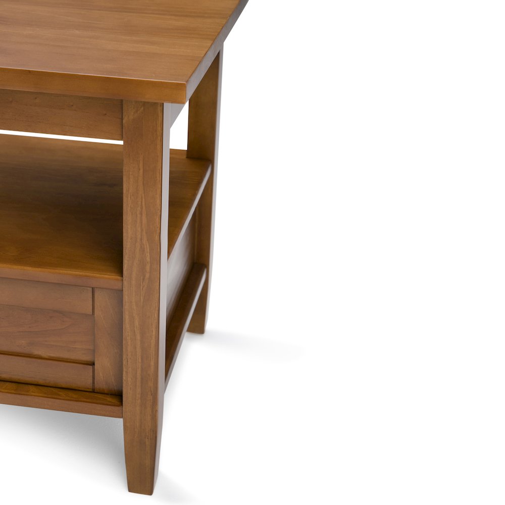 20 inch Solid Wood Transitional End Table in Light Golden Brown (Set of 2). Picture 5