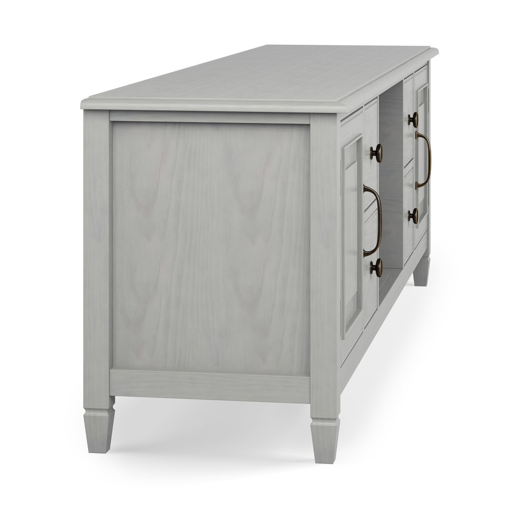 Connaught Solid Wood 72 Inch Wide Tv Stand In Fog Grey For Tvs Up To 80 Inches. Picture 3