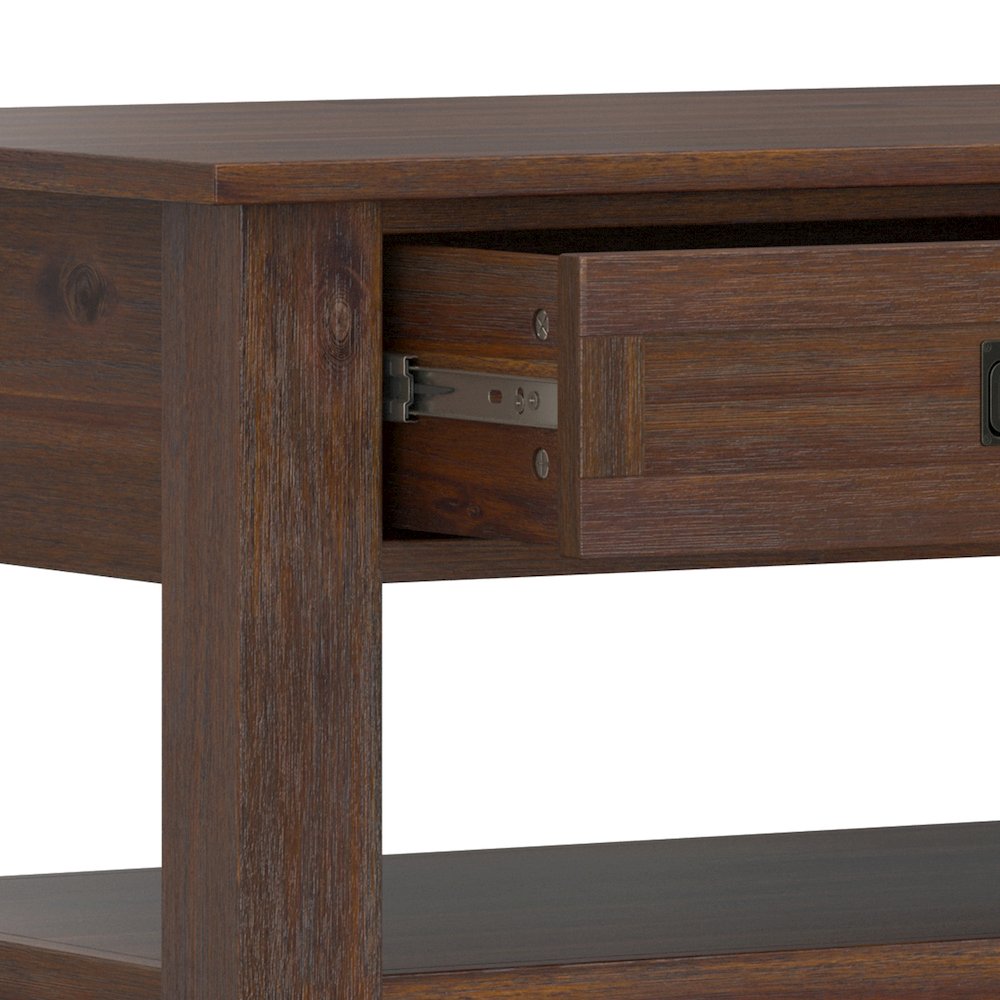 Monroe 48 inch Wide Solid Acacia Wood Rustic Rectangular Coffee Table. Picture 4
