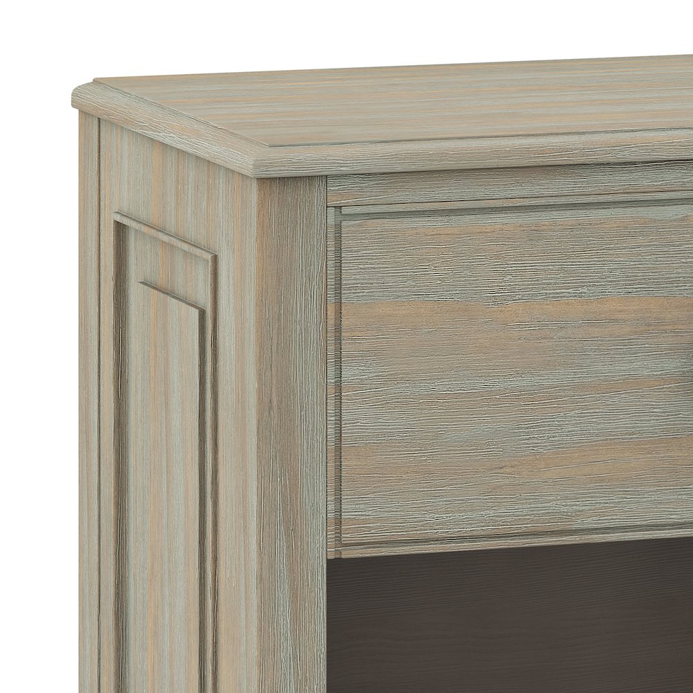 Solid Wood 24 Inch Wide Traditional Bedside Nightstand Table In Distressed Grey. Picture 4