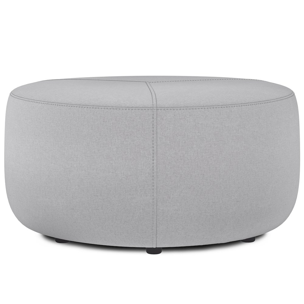 Moore Large Ottoman In Light Grey Linen Look Fabric. Picture 1
