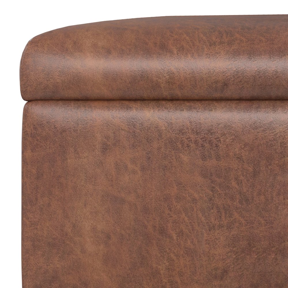 48 inch Wide Contemporary Rectangle Rectangular Storage Ottoman. Picture 4