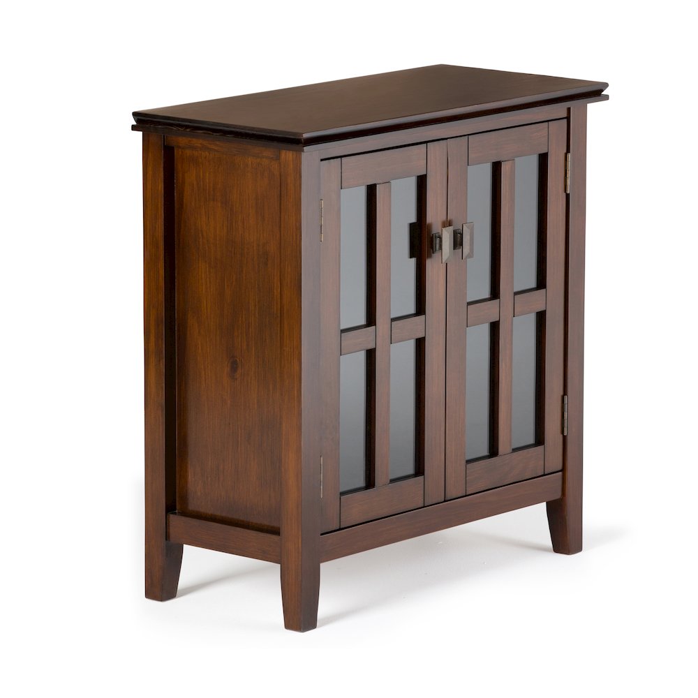 Artisan Solid Wood Low Storage Cabinet In Russet Brown. Picture 1