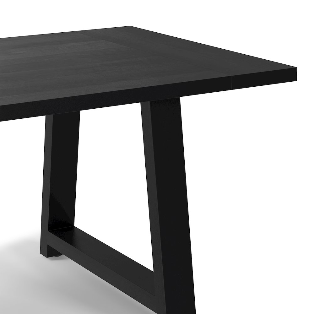 Whitley 72 inch Wide Solid Mango Farmhouse Dining Table in Black. Picture 9