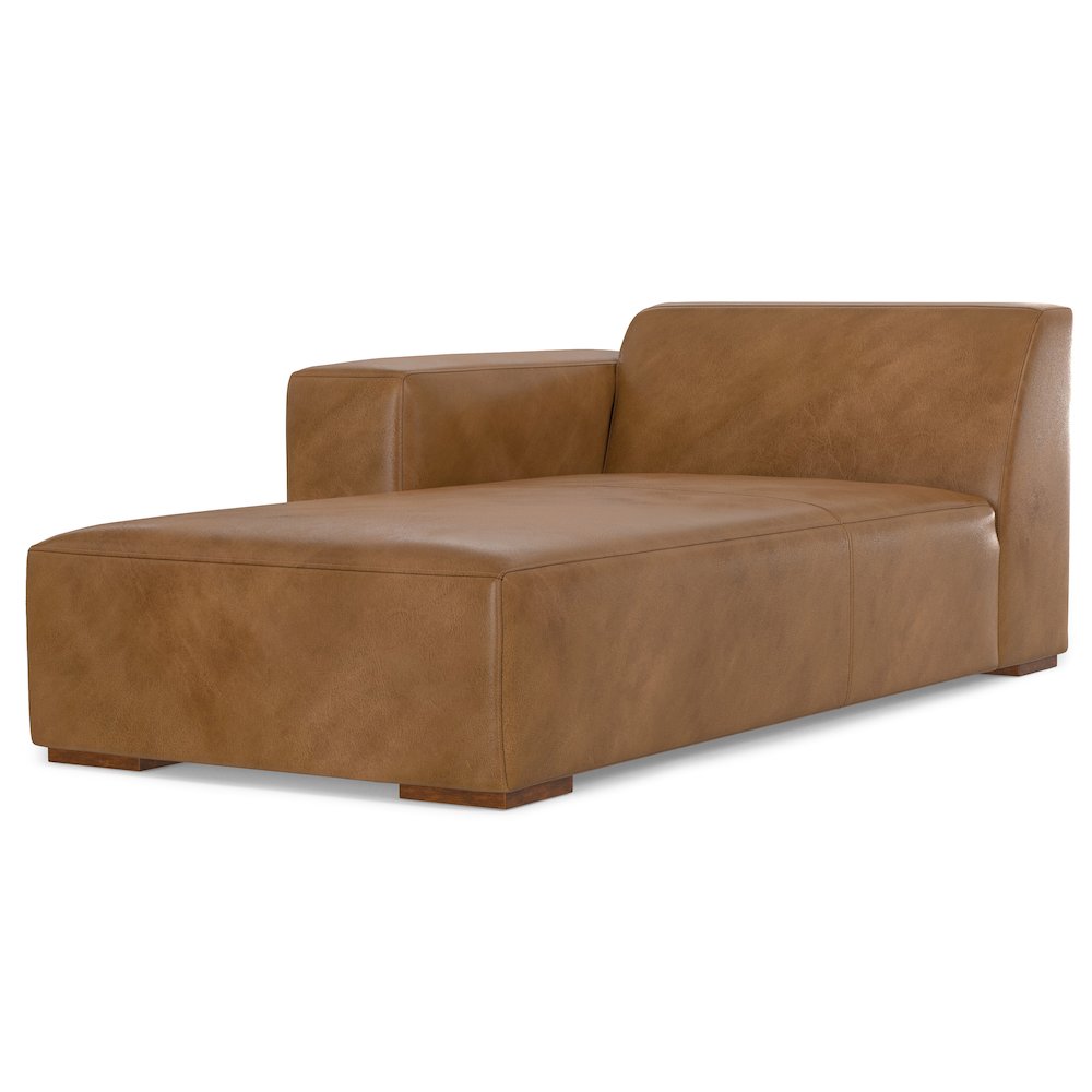 Rex Left Chaise Sofa Module In Genuine Leather. Picture 2
