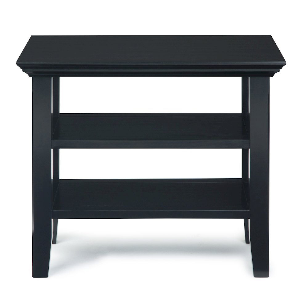 Acadian 14 inch Solid Wood Transitional Narrow Side Table in Black (Set of 2). Picture 2