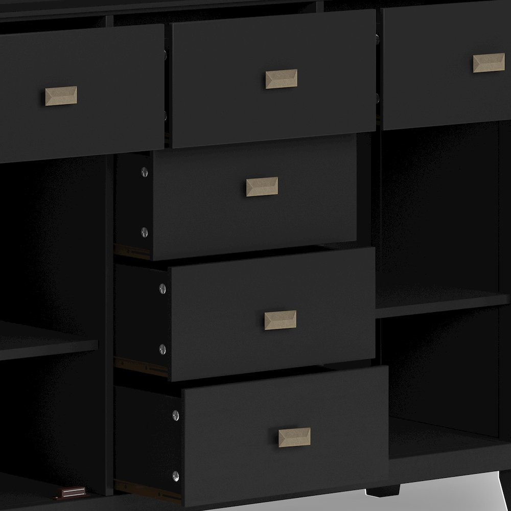 Artisan Solid Wood Sideboard Buffet In Black. Picture 4