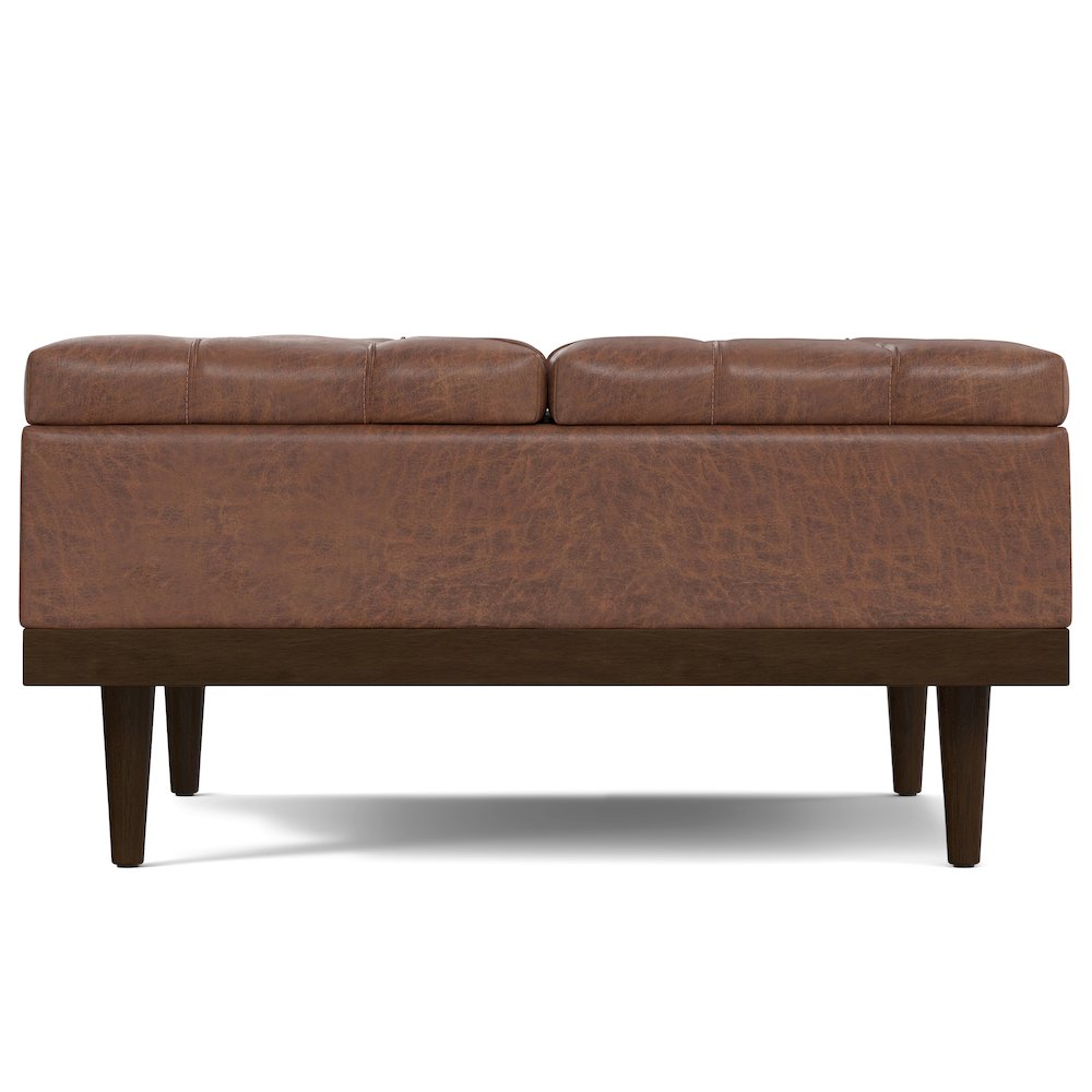 Mariah Lift Top Table Storage Ottoman in Distressed Saddle Brown. Picture 4