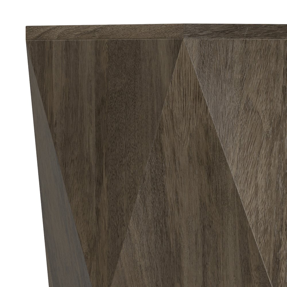 Mckinley 16 inch Wide Solid Mango Contemporary End Table in Ash Grey, Assembled. Picture 6