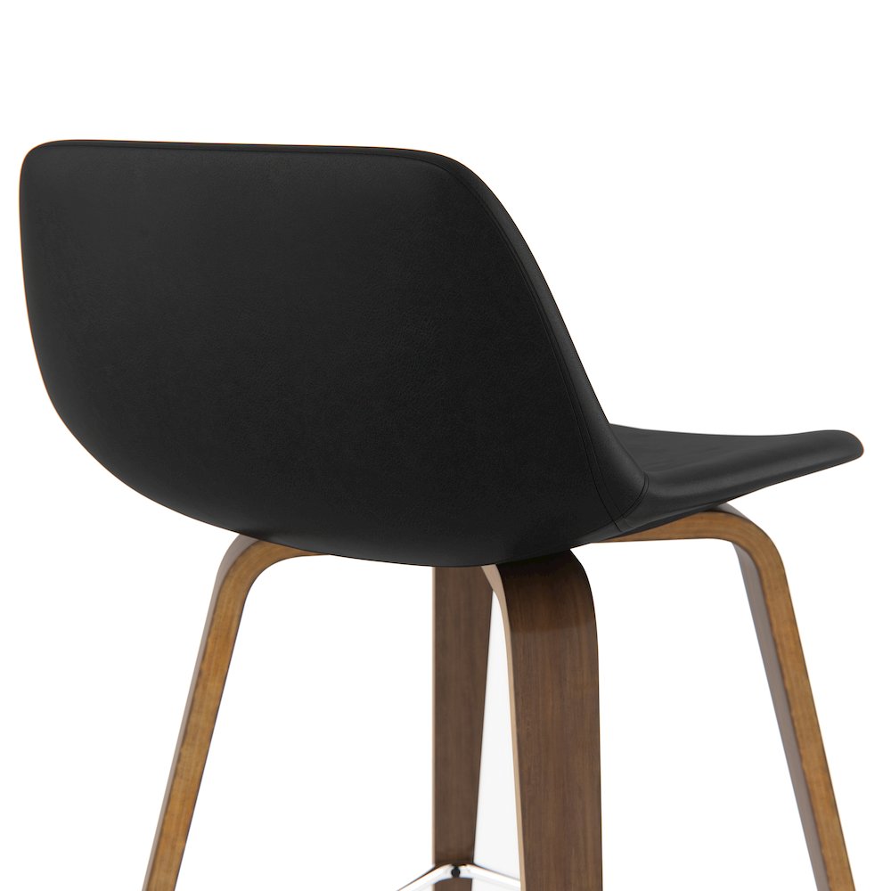 Randolph Bentwood Counter Height Stool (Set Of 2) In Black Vegan Faux Leather. Picture 2
