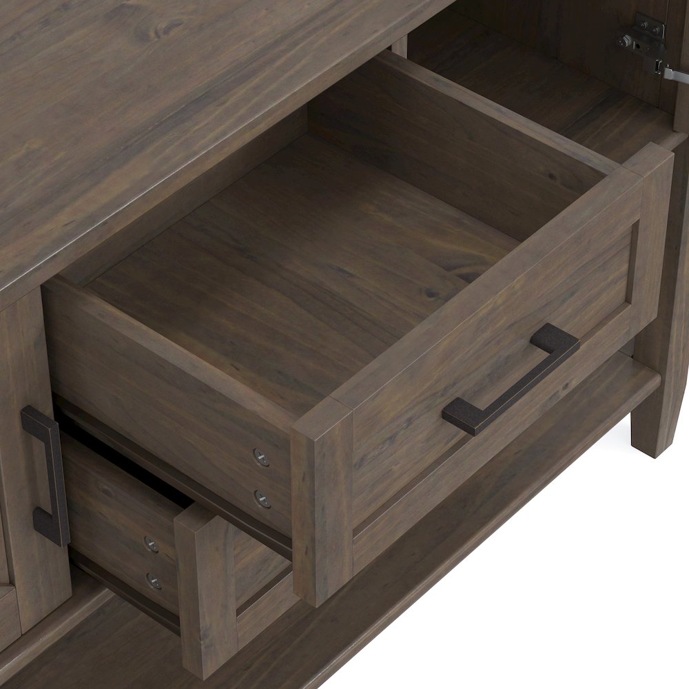 Ela Solid Wood Console Table In Smoky Brown. Picture 4