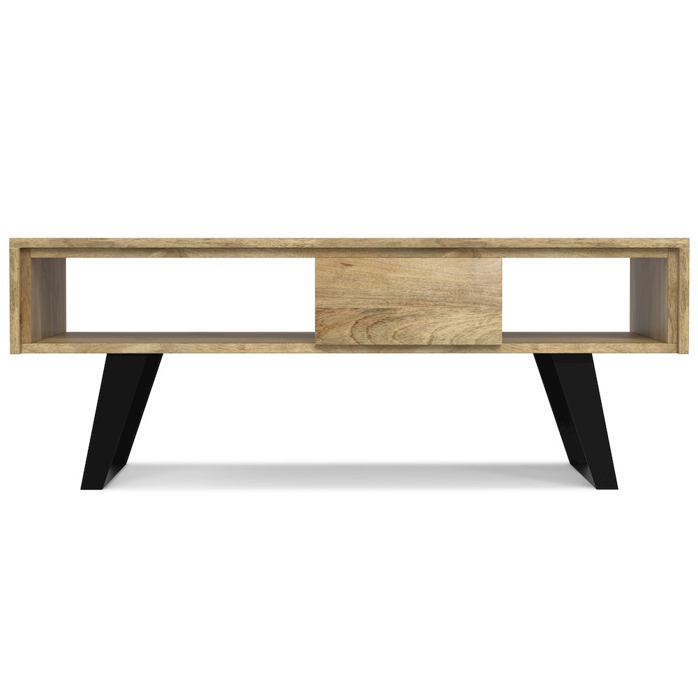 Lowry Solid Mango Wood Coffee Table In Natural. Picture 4