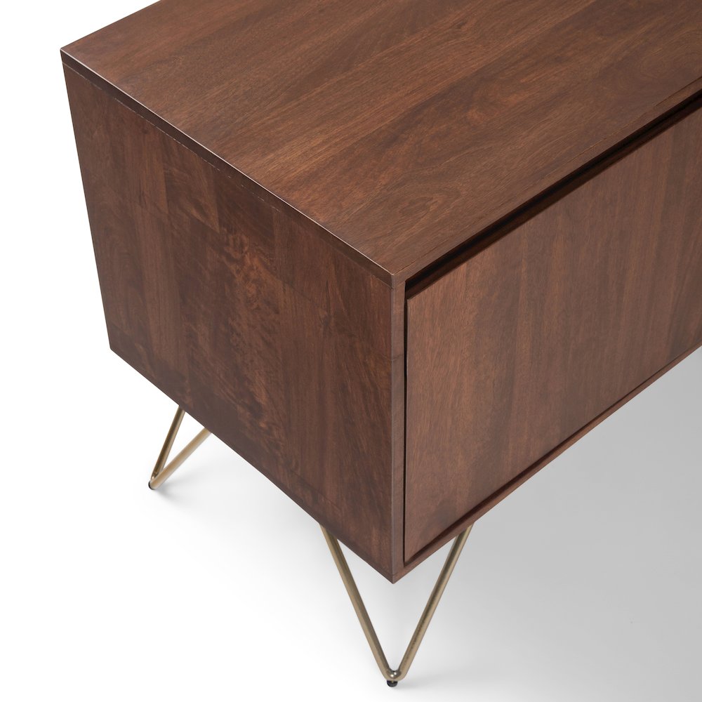 Tv Media Stand In Umber Brown, Gold For Tvs Up To 65 Inches. Picture 2