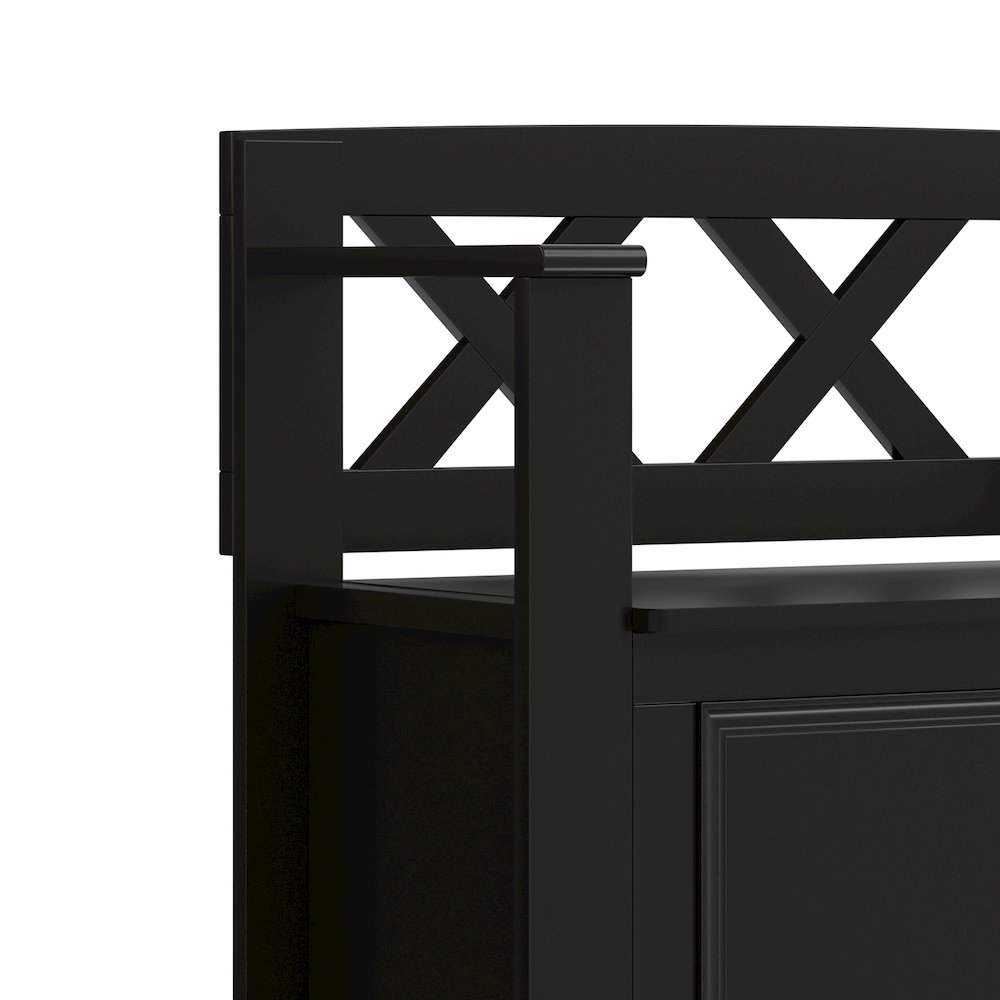 Amherst Solid Wood 36 inch Wide Transitional Entryway Storage Bench in Black. Picture 3