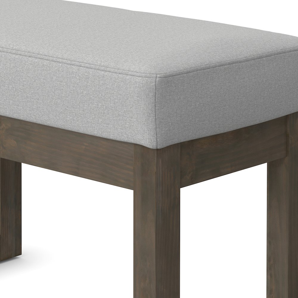 Milltown 27 inch Wide Solid Wood Contemporary Footstool Small Ottoman Bench. Picture 4