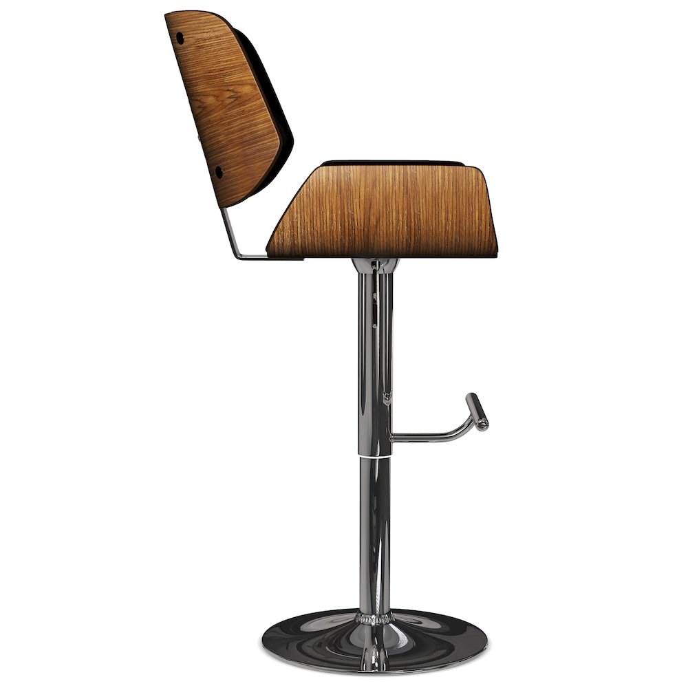 Dixie Adjustable Swivel Bar Stool In Black Vegan Faux Leather. Picture 2