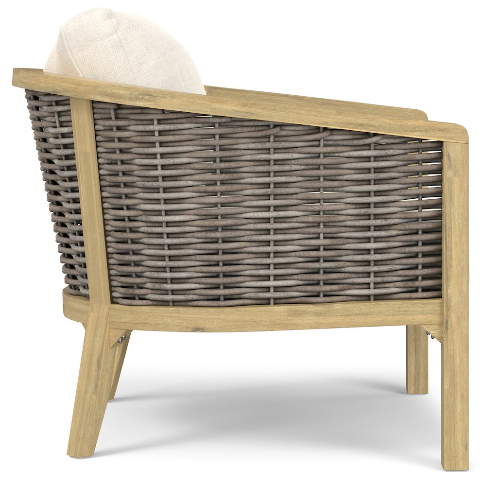 Parkside Solid Acacia Wood Outdoor Conversation Chair (Set Of 2) In Natural. Picture 2