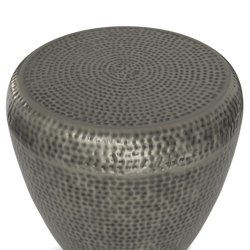 Preston Metal Side Table In Antique Silver. Picture 2