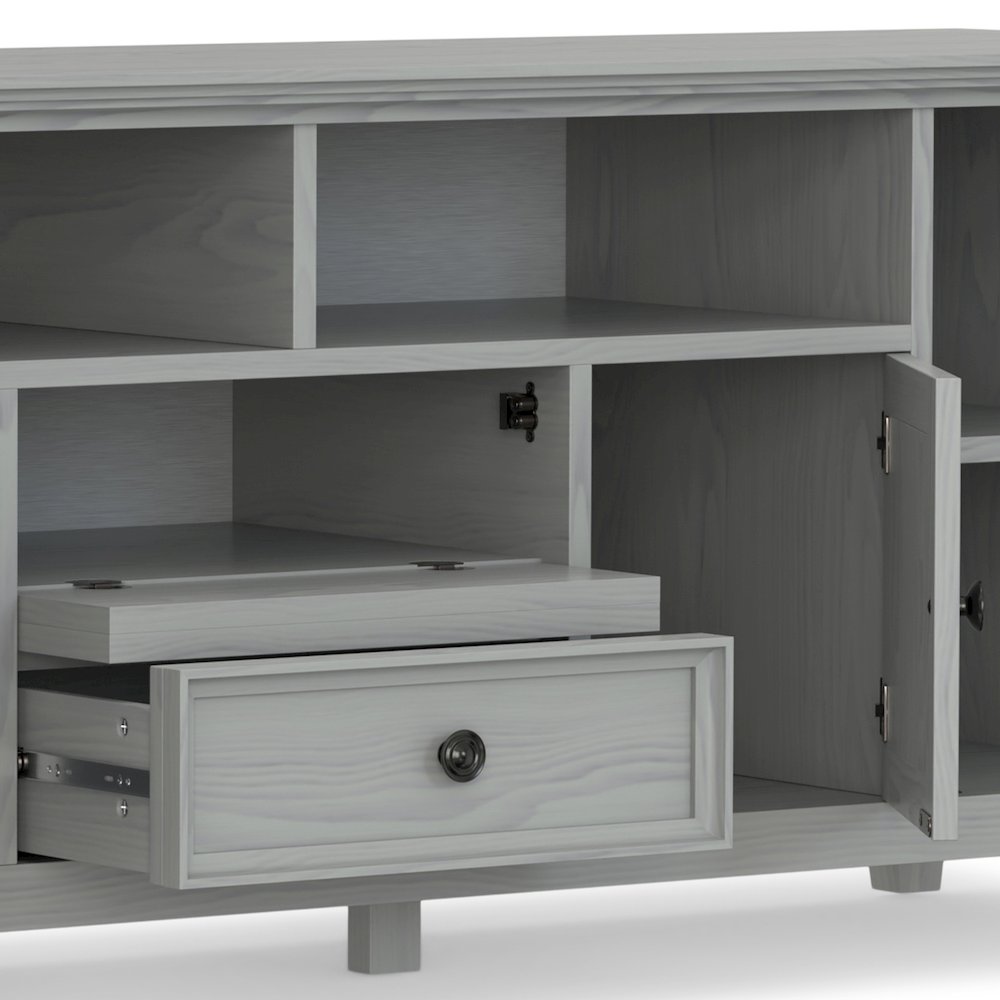 72 Inch Wide Tv Media Stand In Fog Grey For Tvs Up To 80 Inches. Picture 4