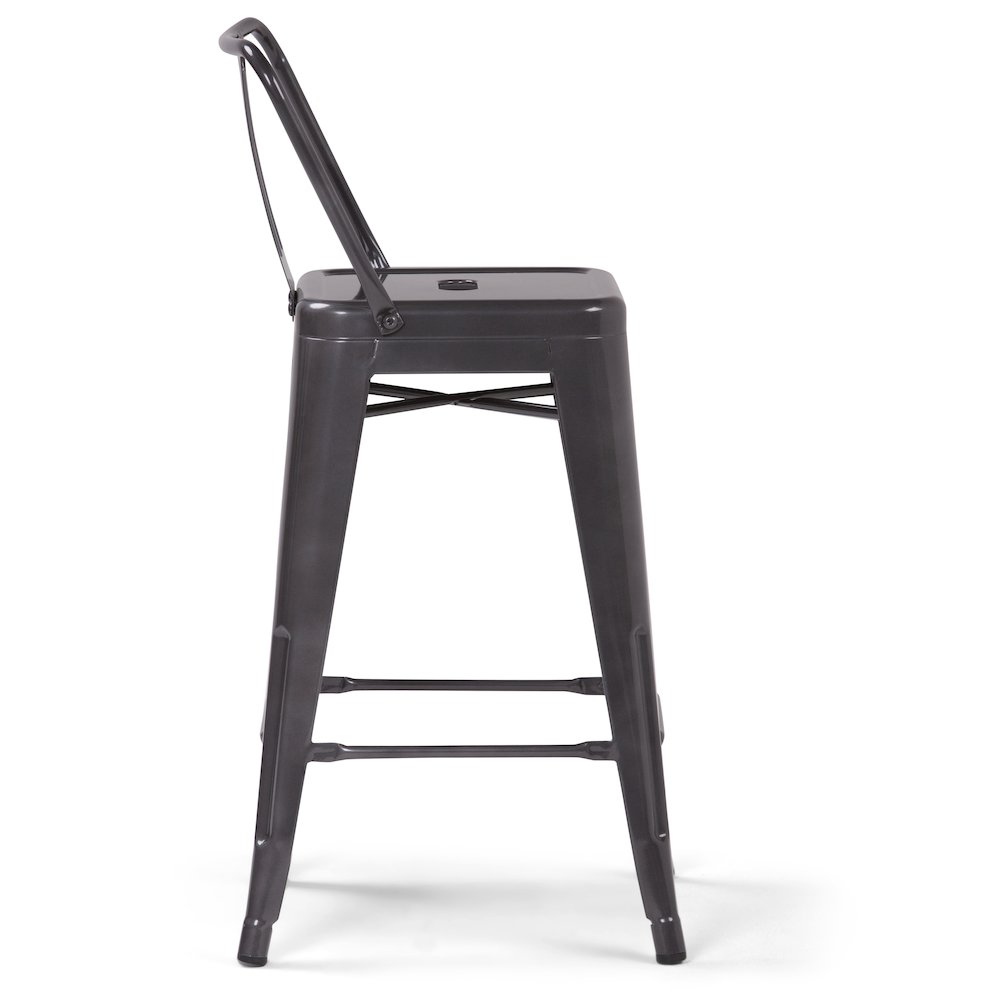 Rayne 24 Inch Metal Counter Height Stool (Set Of 2) In Grey. Picture 2
