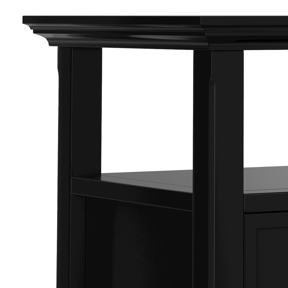 Acadian 19 Inch Wide Solid Wood Transitional End Table With Drawer In Black. Picture 2