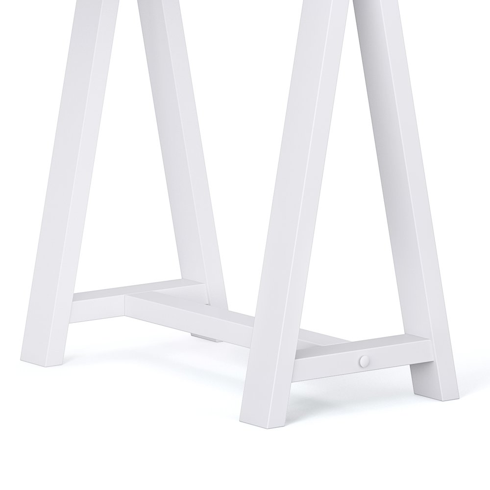 Sawhorse Solid Wood Desk In White. Picture 4