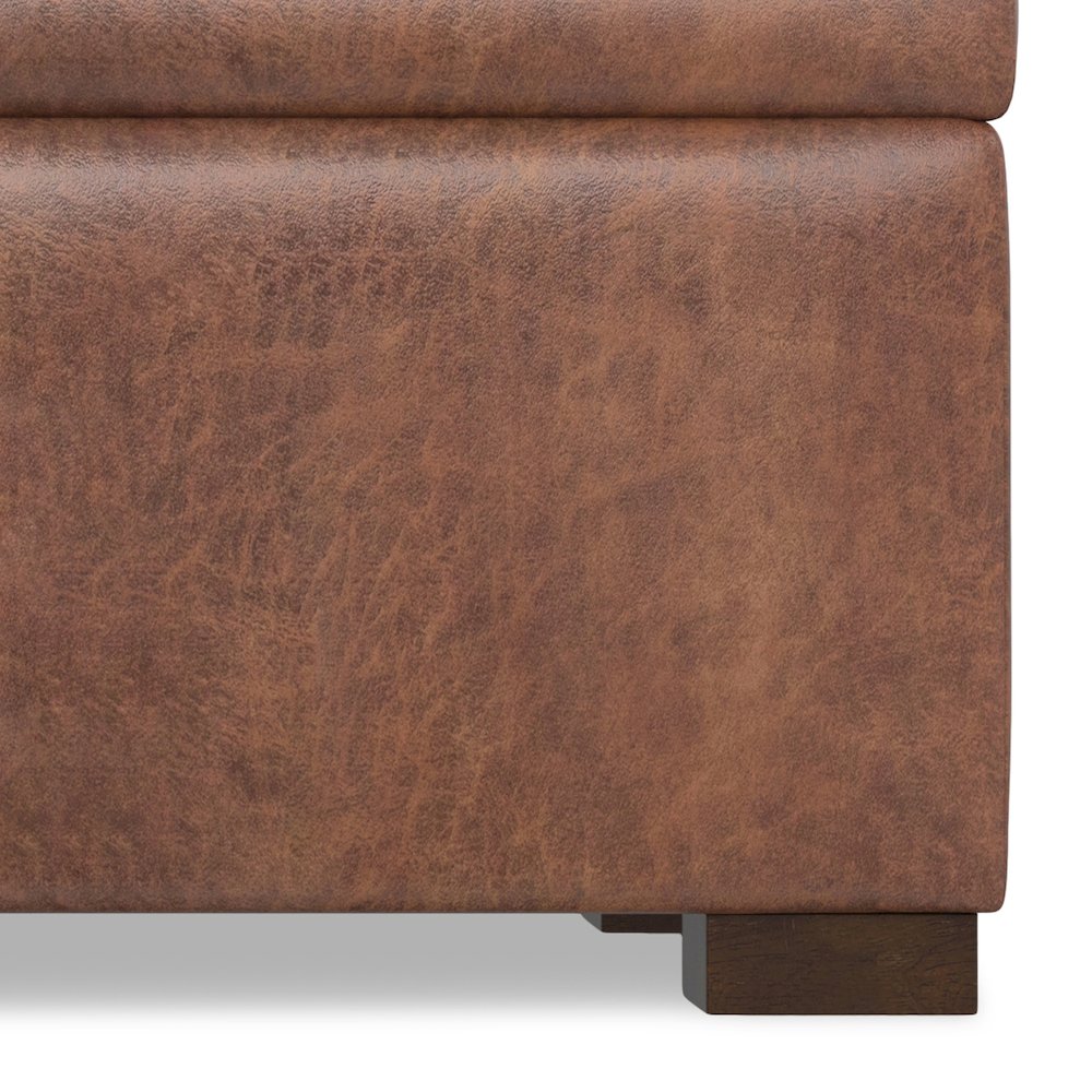 48 inch Wide Contemporary Rectangle Rectangular Storage Ottoman. Picture 6